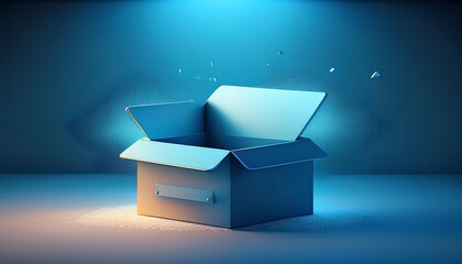 A glowing, open box emits a magical aura against a dark background, suggesting mystery and potential.