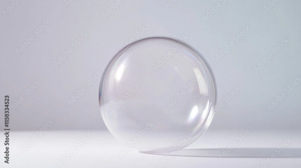 Poster minimalist transparent bubble on a clean surface creating an impression of openness and simplicity f