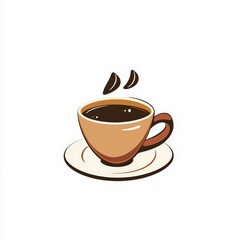 Obraz premium Design of coffee icon logo illustration isolated on white background