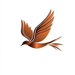 Obraz premium Design of metal bird flying icon logo illustration isolated on white background