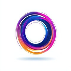 letter O with abstract motion lines icon logo illustration isolated on white background