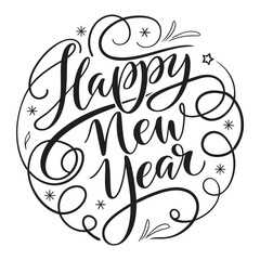  Happy New Year Lettering typography desing