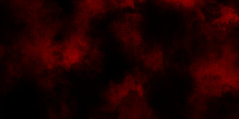 Red texture powder explosion cloud on black background, abstract dark glitter fire particles lights,  night sky with fluffy soft cloud, abstract red dust splattered on black background.