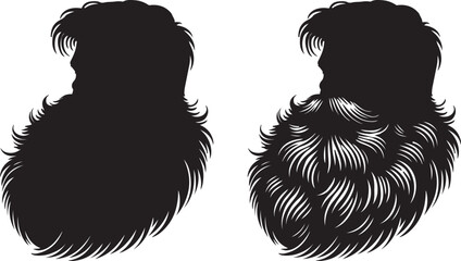 large full beard icon silhouette design vector art illustration