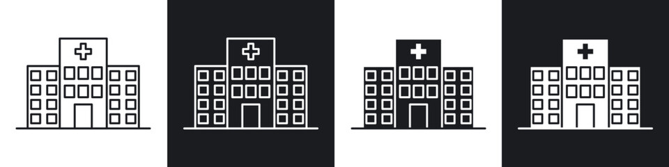 Hospital building icon pack for app and website ui designs.