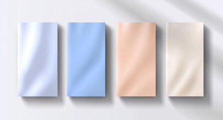 Four smooth rectangular panels in soft pastel colors.