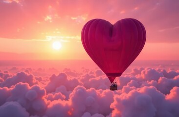 Obraz premium Heart-Shaped Hot Air Balloon