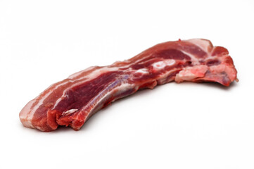 Freshly cut pork belly ready for grilling with its rich marbling and pinkish hue