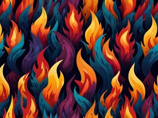 Dynamic Glowing Flames in Paper-Cut Style