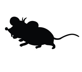 Cute cartoon hand drawn vector rat icon silhouette.
