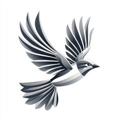 Obraz premium Design of metal bird flying icon logo illustration isolated on white background