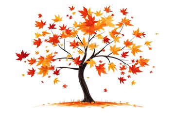 Fototapeta premium a tree with orange leaves