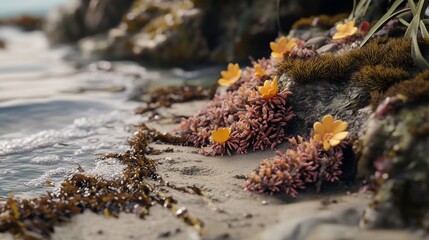 Fototapeta premium Vibrant Marine Life in Soft Focus Coastal Tide Pools