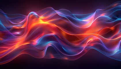 Fototapeta premium White abstract background with colorful flowing wave lines. 