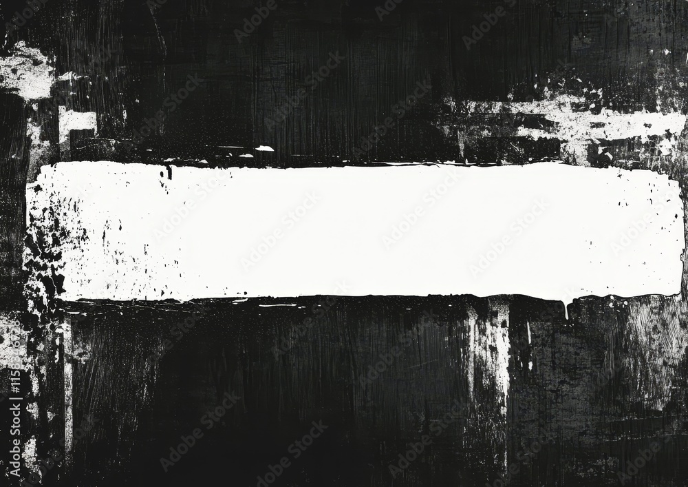 Aufkleber abstract black and white grunge texture with a white rectangular space.