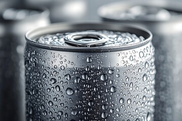 a can of soda with water drops on it