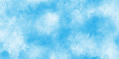 Soft cloud in the sky background blue tone for wallpaper,Turquoise gradient color brush painted illustration,Light blue background with watercolor.