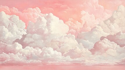 Fototapeta premium Soft Gentle Altocumulus Clouds in a Pink Sky