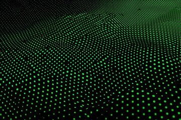 Close-up of a futuristic circuit board design illuminated by green neon lights, showcasing intricate technology and innovation.

