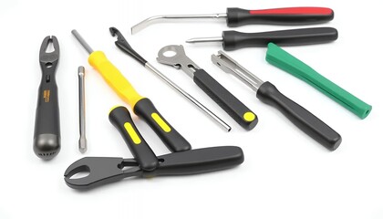 Sleek Black and Yellow Tools - a Precise Arrangement
