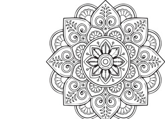 Beautiful flower art and mandala vector design