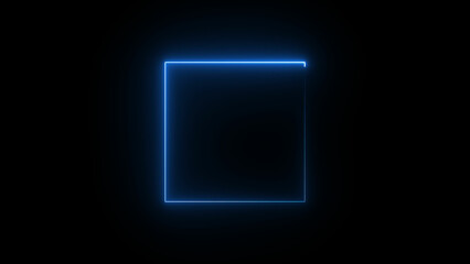 Abstract neon line rectangle icon illustration background 4k.