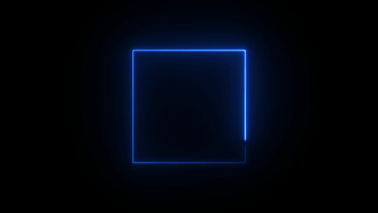Abstract neon line rectangle icon illustration background 4k.