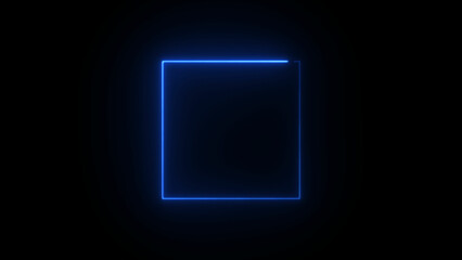 Abstract neon line rectangle icon illustration background 4k.
