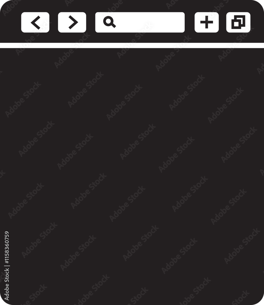 Poster browser window icon in flat style. design template with browser window for website and mobile app de