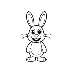 a cartoon rabbit with a white shirt and a black and white picture of a rabbit.