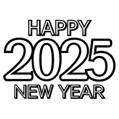 New Year 2025 Celebration - White Background