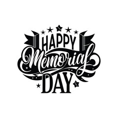 a black and white poster that says happy memorial day.