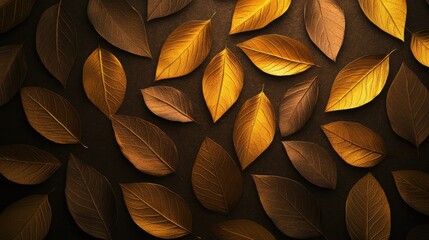 Elegant Bronze Leaf Pattern in Dark Design