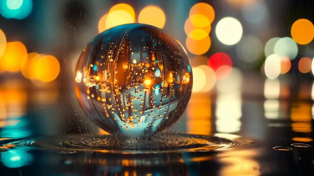 Crystal Ball Cityscape Night Photography