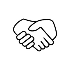 handshake icon, simple flat style, illustration, logo sign symbol pictogram template, for ui or ux isolated on white for mobile app, editable