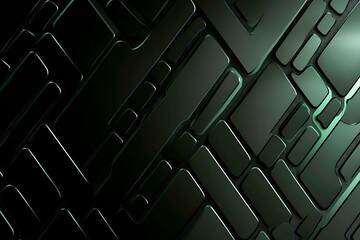 Obraz premium Close-up of a futuristic circuit board design illuminated by green neon lights, showcasing intricate technology and innovation. 