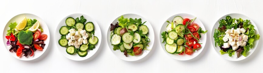 Five Fresh Salads with Feta and Cucumber