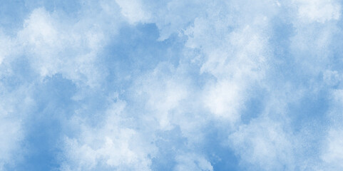 Soft cloud in the sky background blue tone for wallpaper,Turquoise gradient color brush painted illustration,Light blue background with watercolor.
