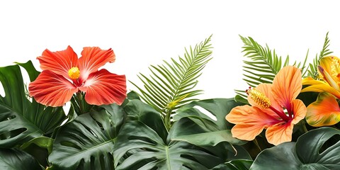 a group of orange and red flowers