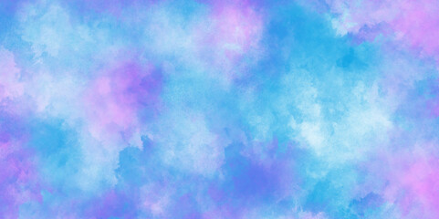 Soft cloud in the sky background blue tone for wallpaper,Turquoise gradient color brush painted illustration,Light blue background with watercolor.