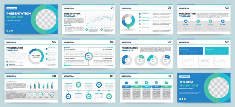 Modern presentation slide templates. Infographic elements template set for web, print, annual report brochure, business flyer leaflet marketing and advertising template. Vector Illustration.