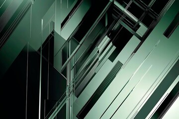 Obraz premium This vector illustration features a gradient green-black circuit board background, highlighted by an abstract technology pattern resembling interconnected circuitry.