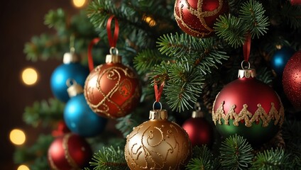 A close up of a Christmas tree