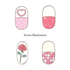 Whimsical Hand-Drawn Medical Themed, Nurse Life Decorative. Vector  Illustration