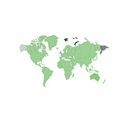 Vector watercolor green map of the world with a background. Vector Illustrated map of the world with a background. watercolor