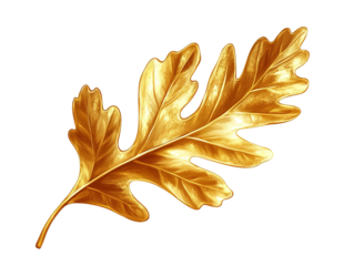 Oak Leaf Golden available PNG on white background