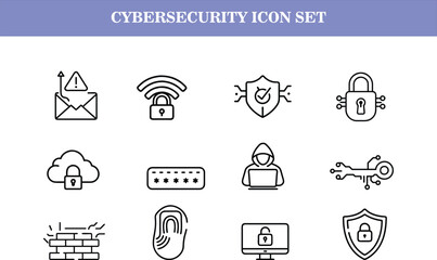 Vector cybersecurity icon set