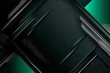 Obraz premium This vector illustration features a gradient green-black circuit board background, highlighted by an abstract technology pattern resembling interconnected circuitry.