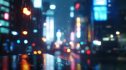 Obraz premium Abstract Technology Screen with Blurred City Lights