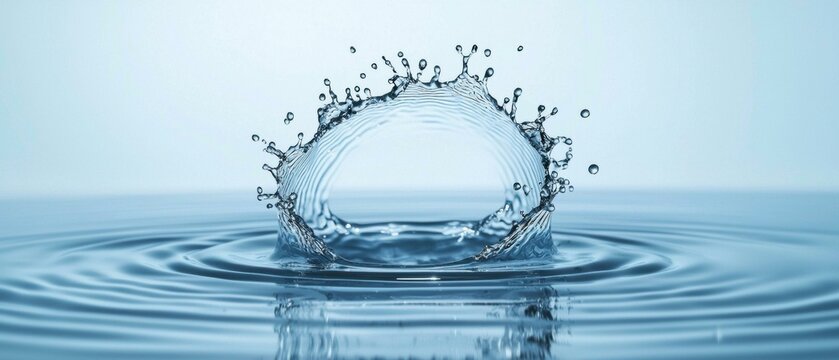 Water splash forming a circle. AI.